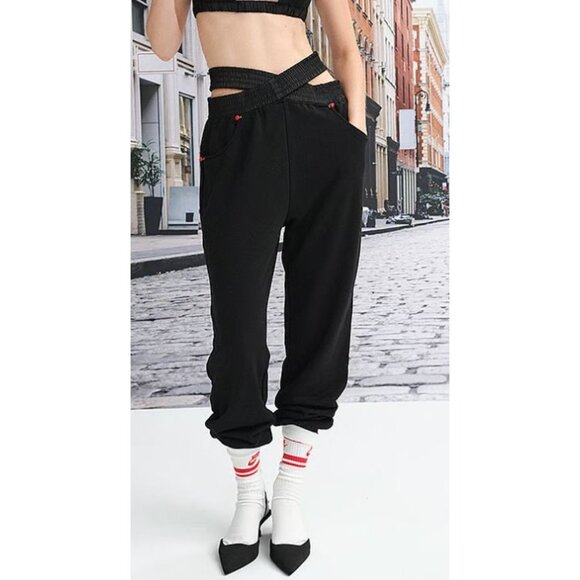 NWT For Love & Lemons Frankie Black Sweatpants-sz Small